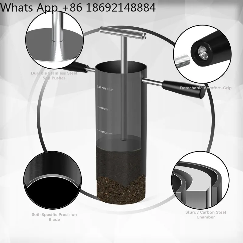 Portable Golf Hole Digger, Removable Handle Golf Hole Digger
