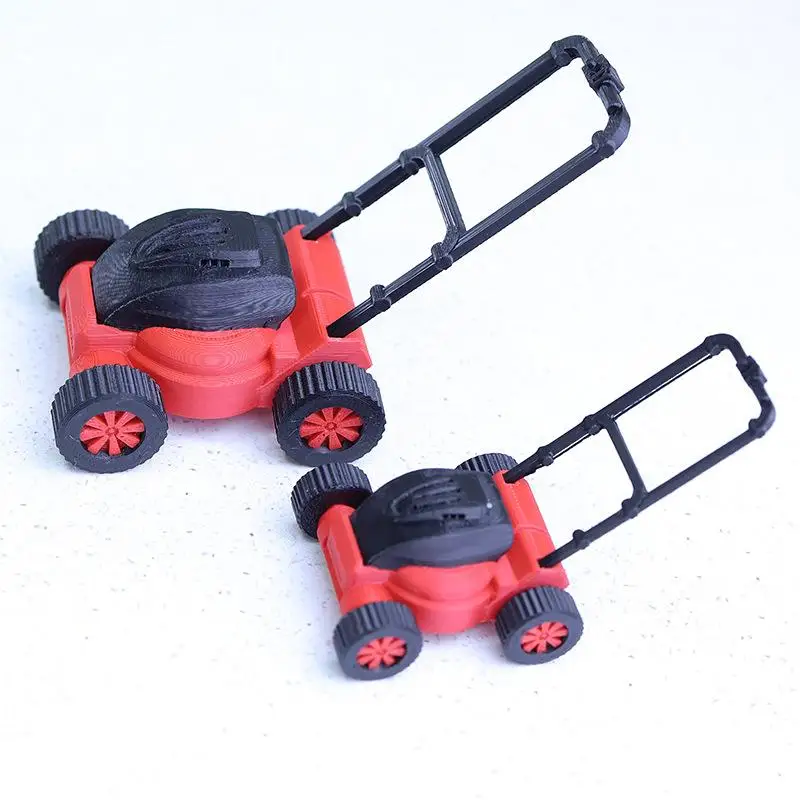 Accesorios para muebles en miniatura, 1 unidad, 1:12 1:18, modelo de cortacésped para casa de muñecas, simulación de cortacésped de jardín para niños, herramienta de reparación de juguetes