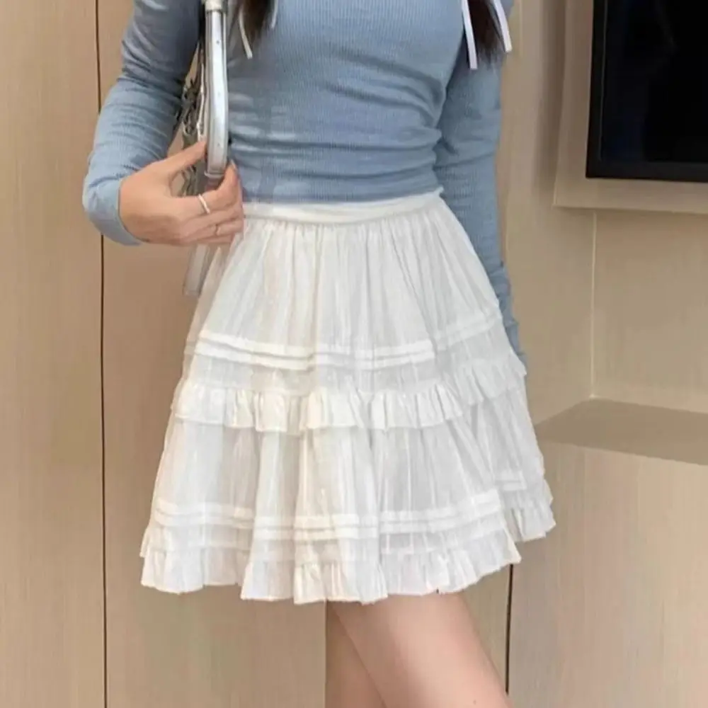 Słodkie Spódniczki Mini w Kropki Krótkie Warstwowe Plisowane Mini Spódniczki Sukienka Harajuku Spódnica z Wysokim Stanem Spódnica Tortowa Szkolna