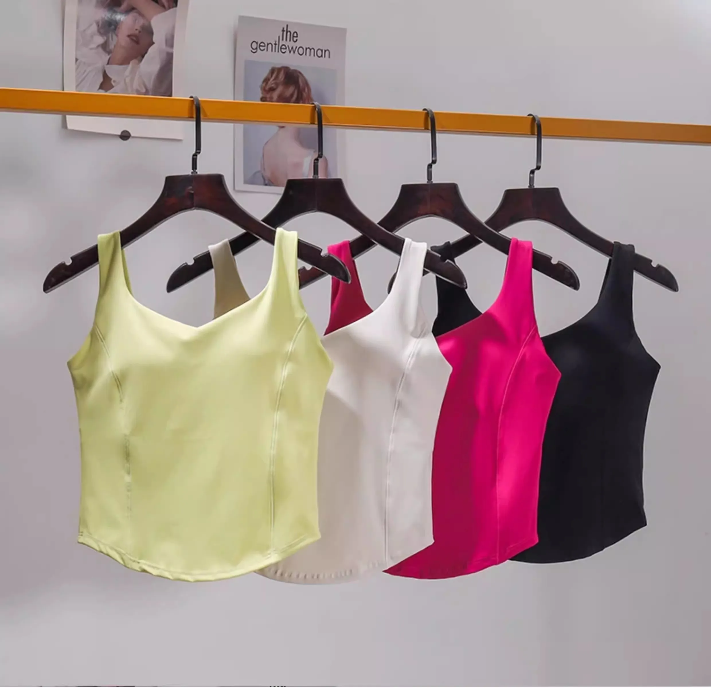 

High Strength Back Fitness Tank Top Women's Running Shockproof Sports Bra High Elastic Gathering Nude Yoga Bra External Wear