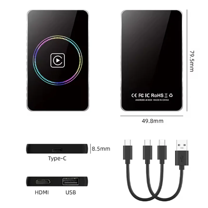 Système de voiture Intelligent AI, Dongle Carplay sans fil, adaptateur automatique Android, systèmes intelligents de voiture, boîtes TV Carplay vers boîte sans fil