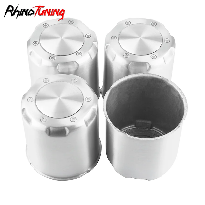 

4pcs 108mm/4.25in 106mm/4.17in Push Through Center Cap for Hole Bearing Truck/ Trailer Aluminium Concave Car Chrome