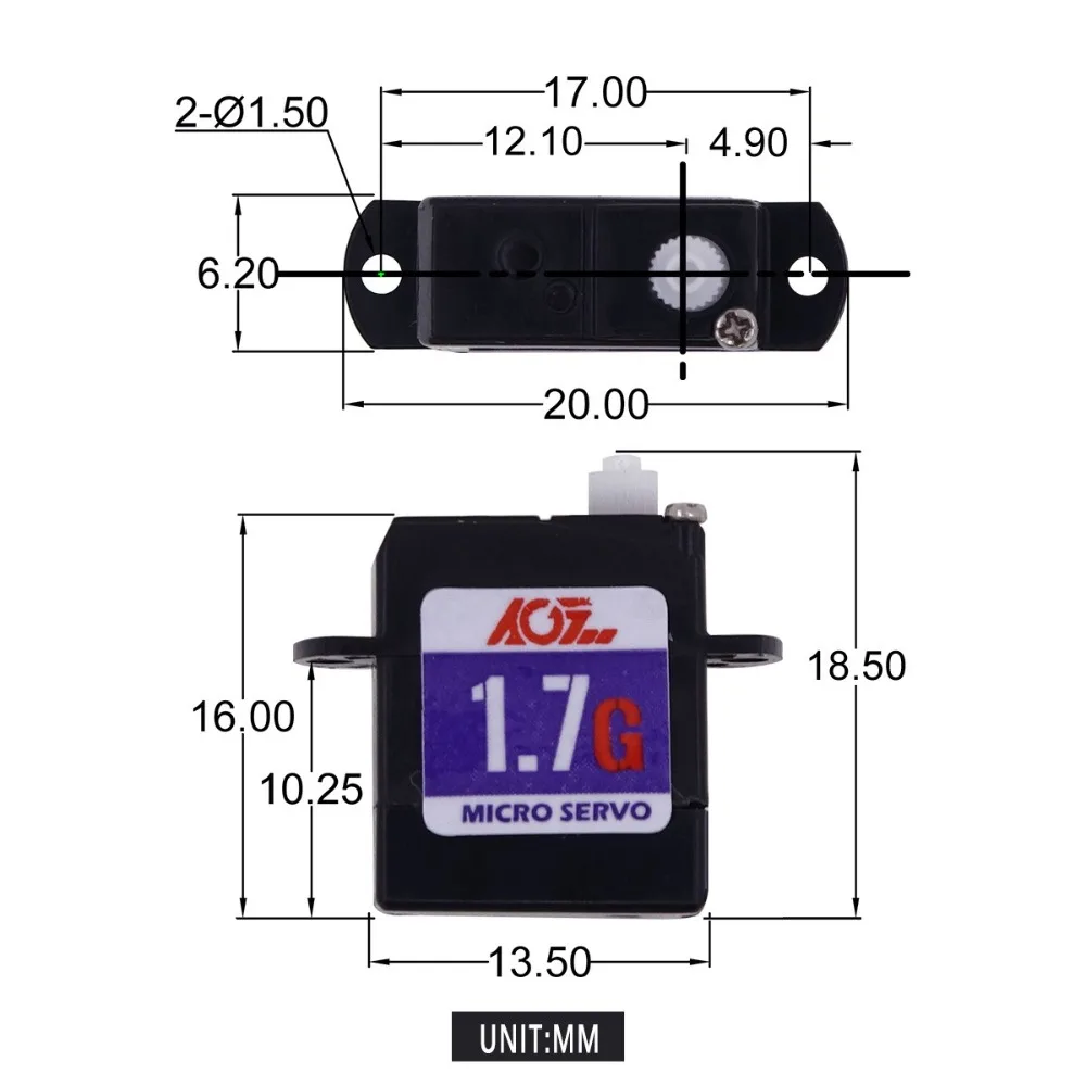 1.7g Micro Digital Servo C017CLS Low Voltage Digital Micro Servo Motor Ultra Nano Mini JST Connector for RC Plane Car Toy