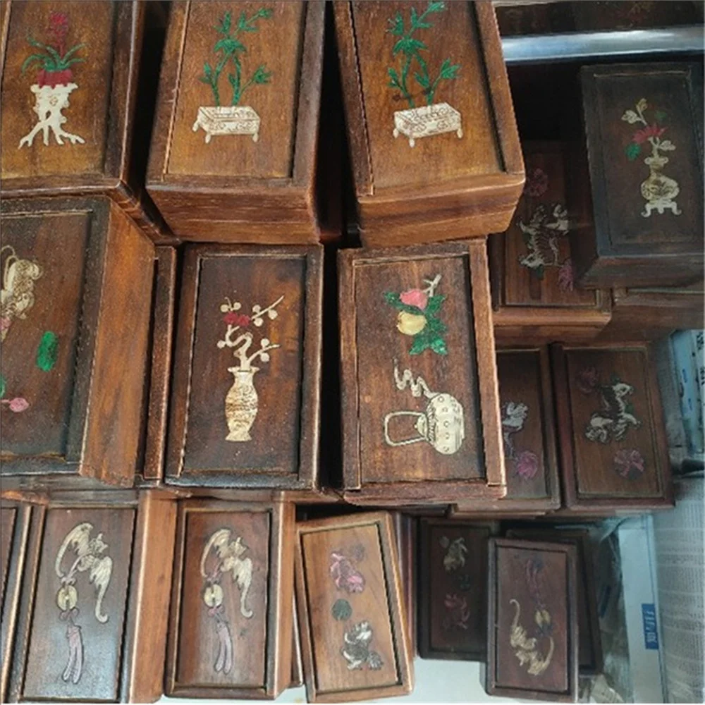 

Antique imitation, antique crafts, antique rosewood inlaid wooden boxes