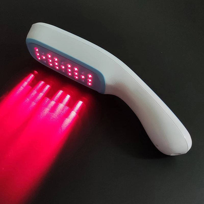 Blue Pain Relief Cold Laser Therapy Device Unit LLLT Red Light Portable Handheld Unit 650nm + 808nm with Auto Timer