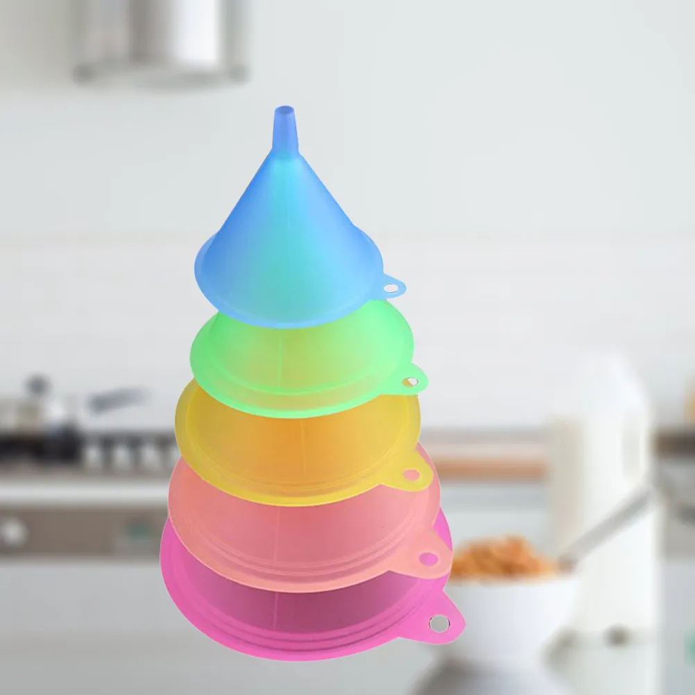 5Pcs Liquid Transferring Funnels Mini Plastic for Essential Oil Perfume Bottles Vials Pots Sand Art Clean Precise Filling No view 2