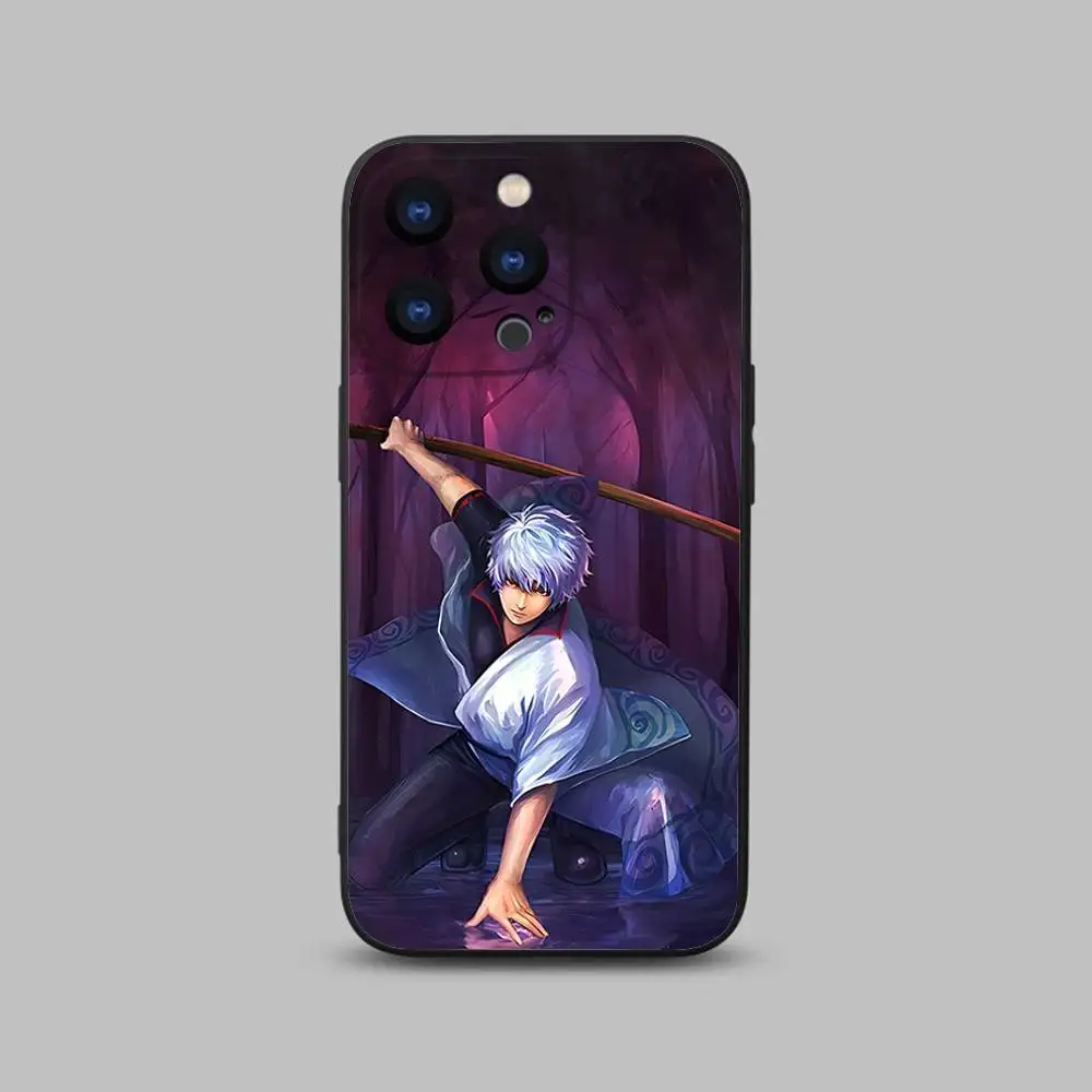 เคสโทรศัพท์ลายอนิเมะ G-GinTamaS สำหรับ iPhone 17,16,15,14,13,12,11,Pro,Max,Plus,X,XS,SE4,E,Mini,เคสนิ่มสีดำ