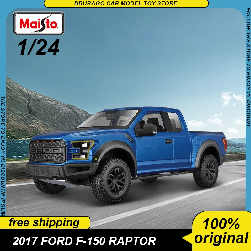 Maisto 1:24 2017 Ford F-150 Raptor Pickup Car Diecast Model Edition Alloy Luxury Vehicle Toys Collection Ornaments Children Gift