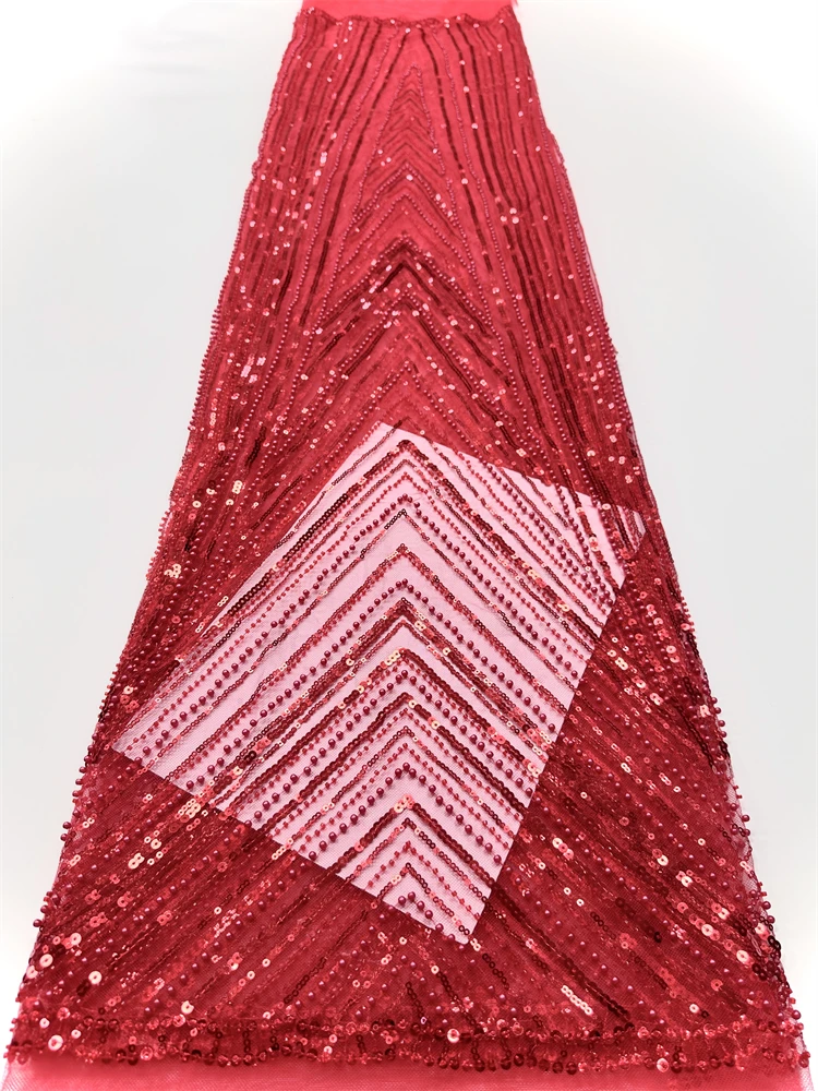 2025 فاخر الأفريقي الترتر مطرز أقمشة الدانتيل عالية الجودة العريس النيجيري الزفاف الزفاف التطريز الفرنسية تول الخياطة