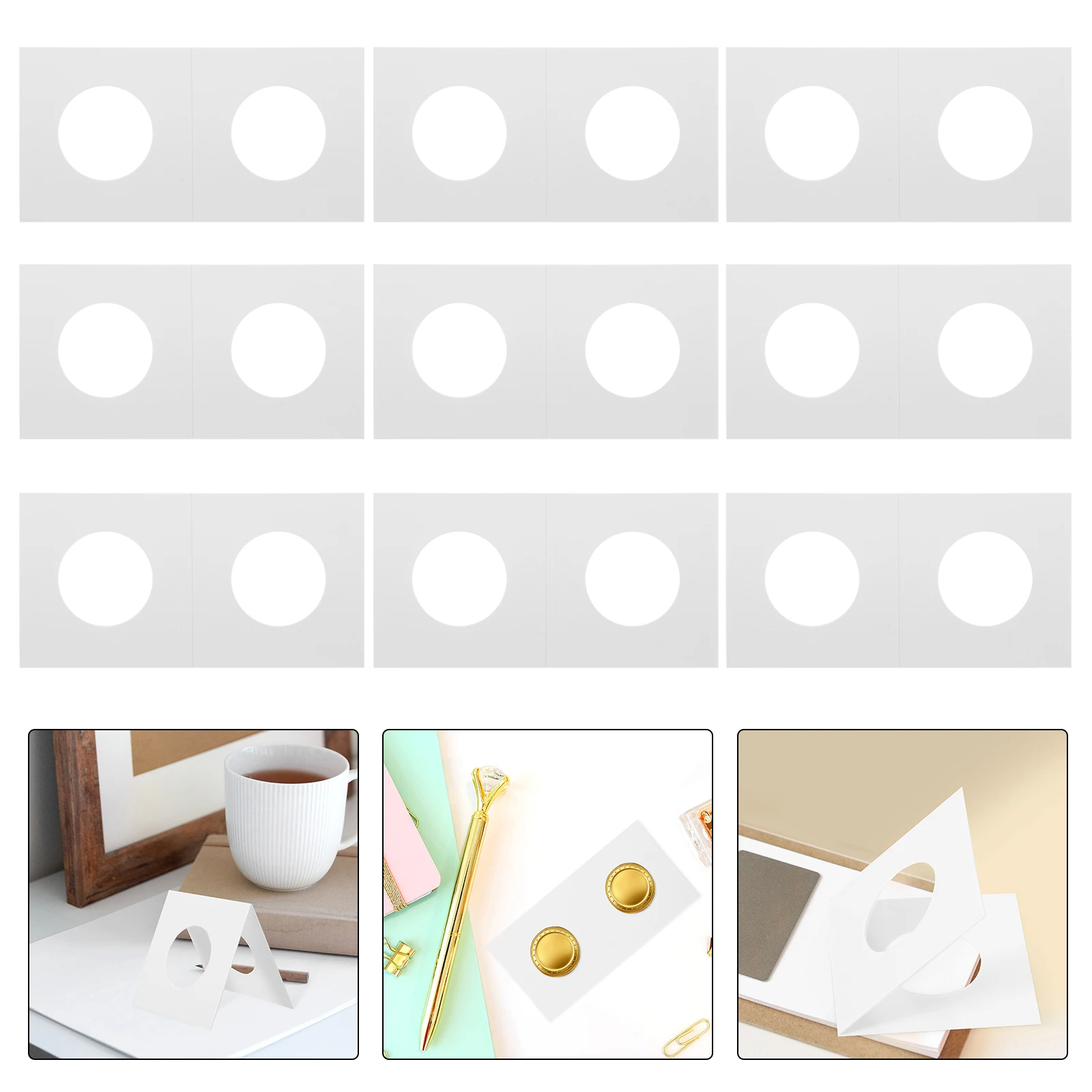 

150pcs Cardboard Flips Multifunctional Collection Holder With Clear Windows Portable Coin Organizer For Collectors Coin