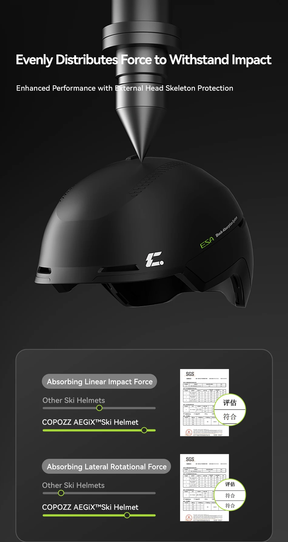 COPOZZ Winter-Skihelm, einteiliger universeller Schneehelm für Erwachsene, Skaten, Ski, Snowboard, Outdoor-Sporthelme mit RECCO-Reflektor – Detail 7