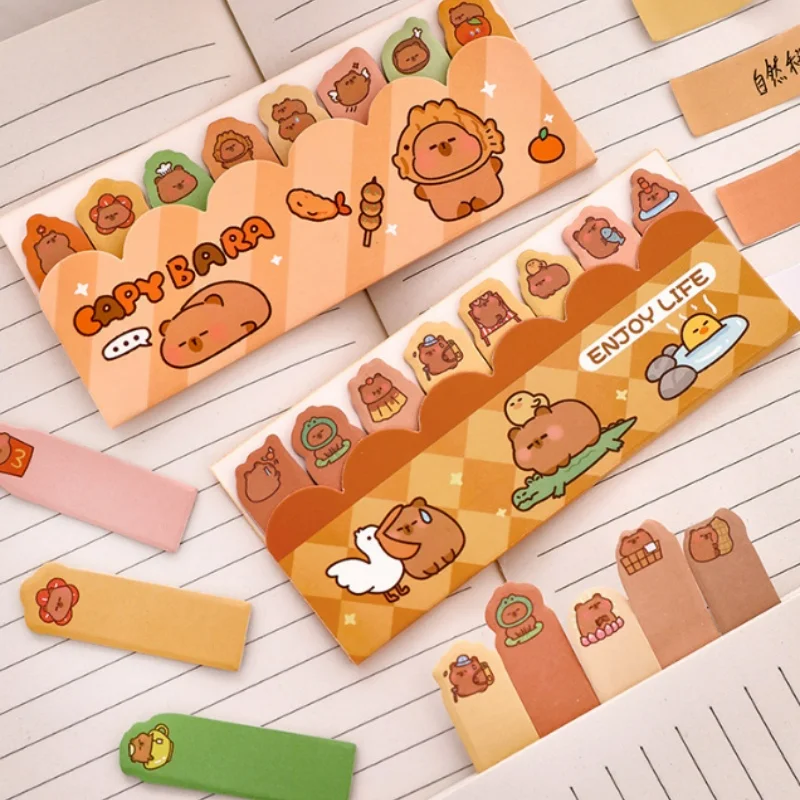 40pcs/lot Kawaii Capybara Index  Memo Pad Sticky Notes Cute Stationery Label Notepad Planner Sticker Post School Supplies