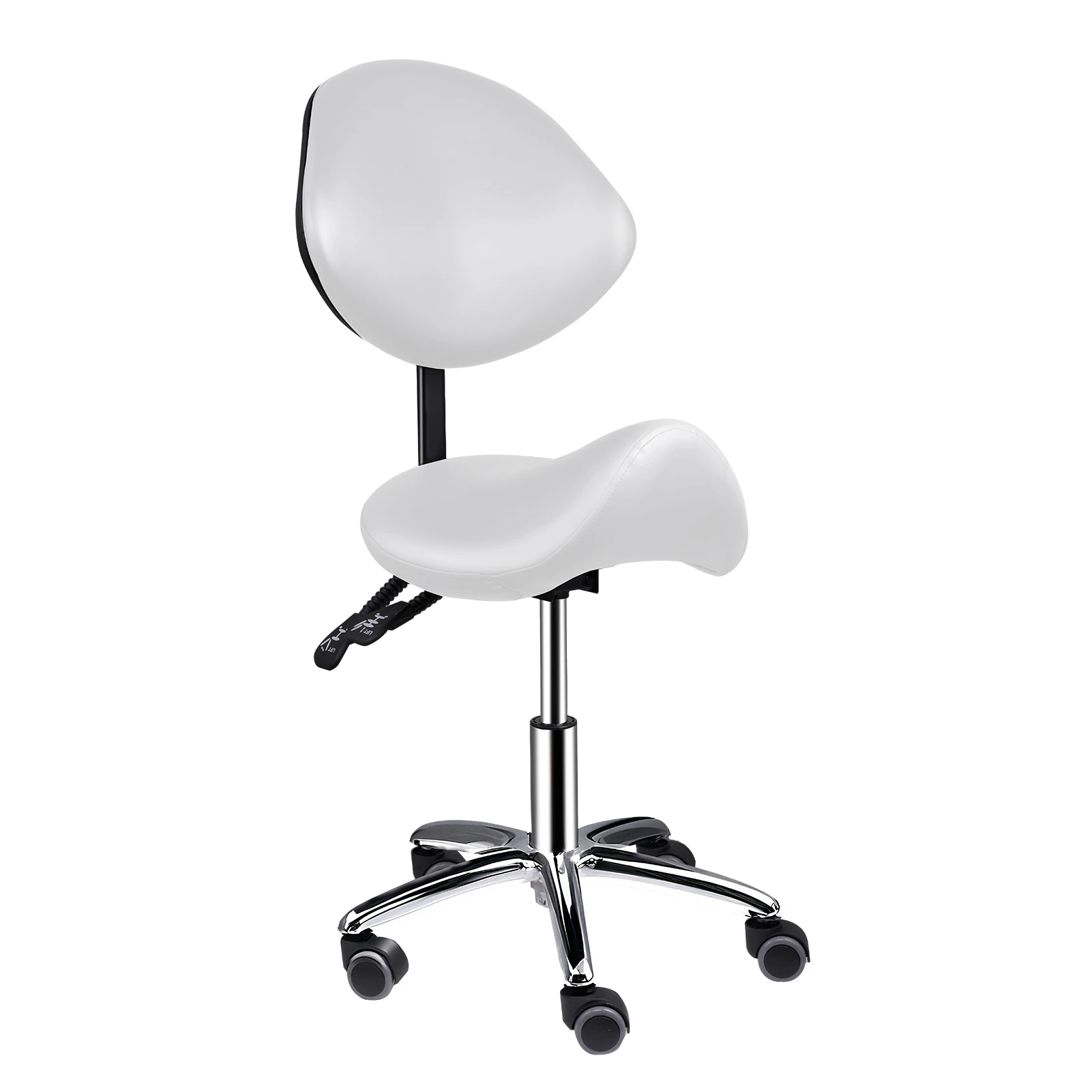

Saddle Chair with Back Support, Adjustable Esthetician Chair with Wheels, Heavy-Duty Massage Stool, for Massage Home Office Clin
