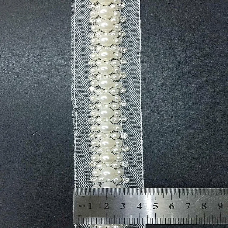 White Beaded Handmade Beaded Handmade Lace Beaded Clothing Lace Clothing Accessories