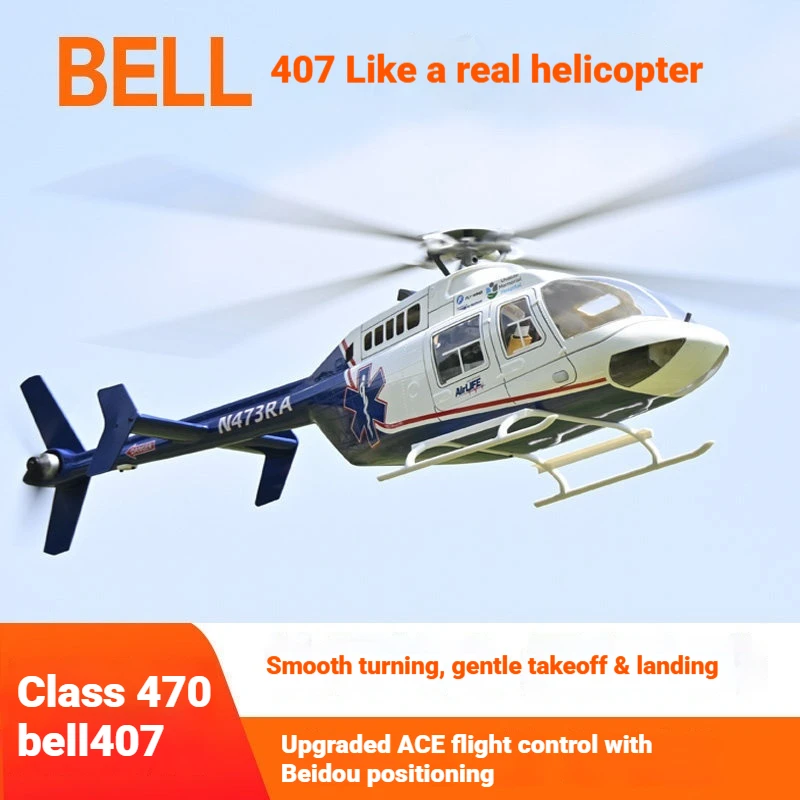 Feiji New 470 Class Bell 407 Scale Rc Helicopter Ace Flight Control Self Stabilizing Simulation For Adult Hobby Enthusiasts