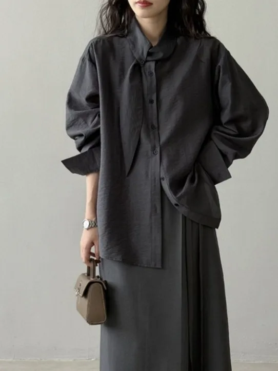 

Early Spring Faionable Commute irt Ele V-Ne ing Dye Embroidered Pleated A-Line ature Blouse Women's irt