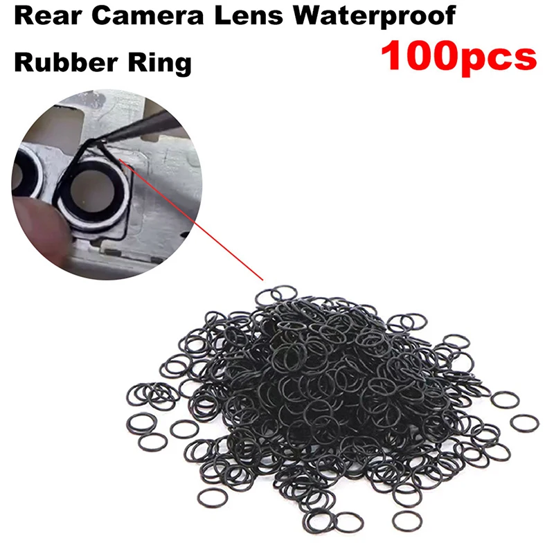 New【100pcs Waterproof Back Camera Lens Circle Rubber Ring For Phone Seal Hold Parts Camera Waterproof Silica Gel Sealing Ring】