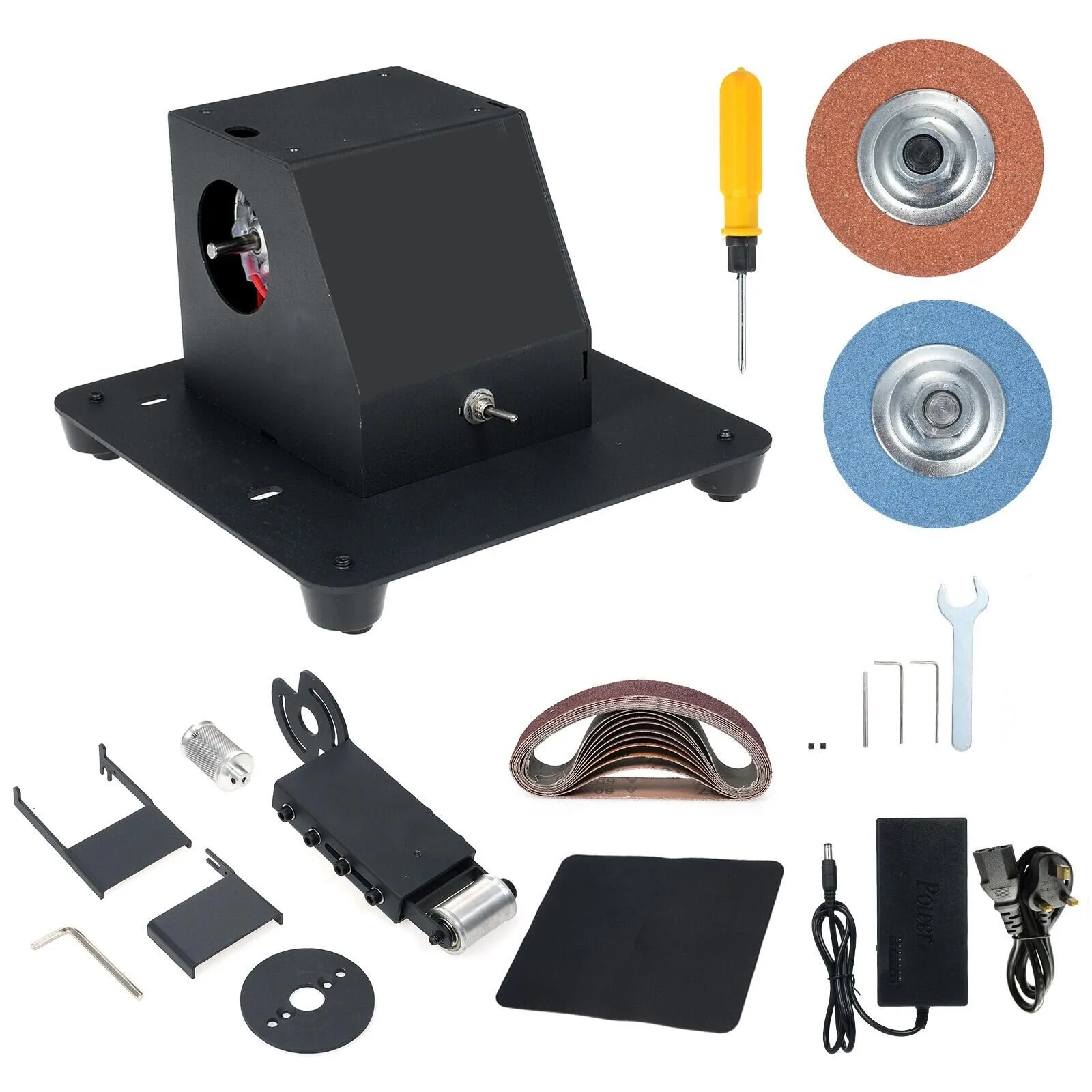 

Mini Belt Sander Multifunctional Electric Belt Grinder 7 Adjustable Speed Electric Polishing Sharpener Machine 60-1000 Grit