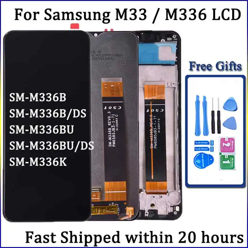 LCD For Samsung M33 5G M336 M336B LCD Display Touch Screen Digitizer Assembly For Samsung M33 M336BU LCD With Frame