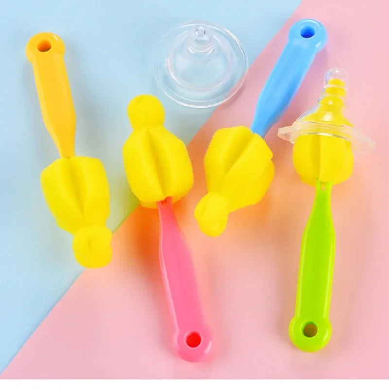 Baby Bottle Pacifier Sponge Brush Cleaning Brush Wide Mouth Universal Pacifier Brush Long Shank Design High Density Sponge