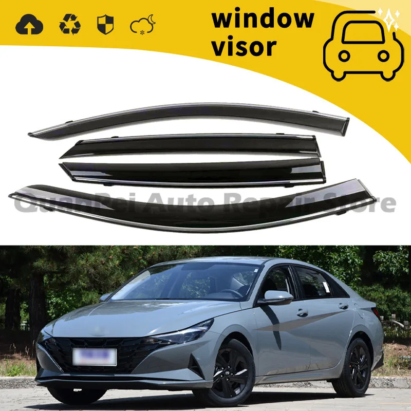 For Hyundai Elantra 2021 Door Window Rain Shields, Ventilation Visors, Anti-dust Styling Exterior Mod Parts