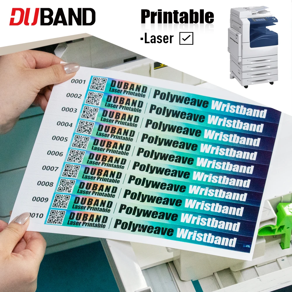Duband Laser color-printed polyester fiber adhesive wristbands, tear-resistant,  music festivals, exhibitions, and large events