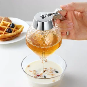 Honey bottle, jar container, bee drip, dispenser, kettle, support, juice, syrup, kitchen accessories, 200ml 8 Main Sales Honey Door - №4