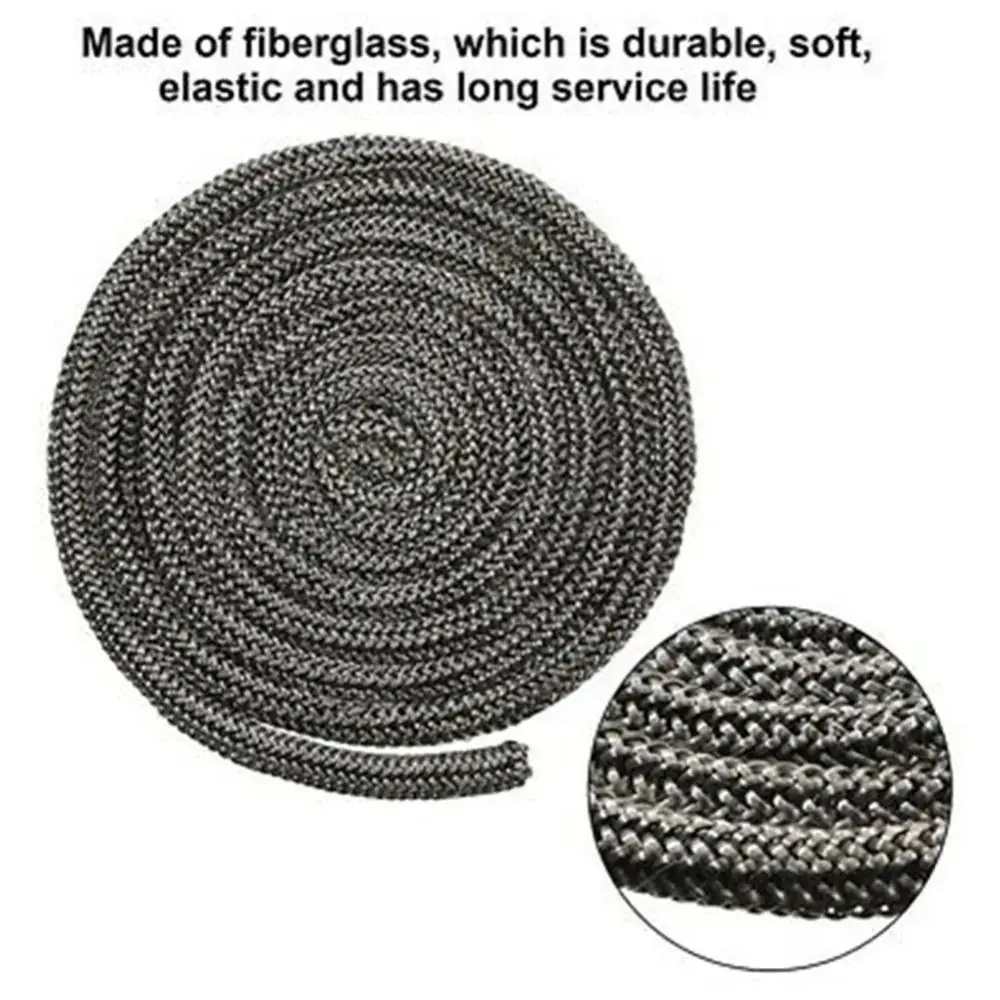 1Pcs 6/8/10/12mm Woodburning Stove Rope Furnace Door Seal Fireproof Fiberglass Fireplace Sealing Rope 2M Sealing Rope