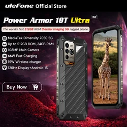 Ulefone Power Armor 18T Ultra 5G Rugged Phone 512GB ROM +24GB RAM Thermal Imaging Camera FLIR® smartphone Android Mobile Phone