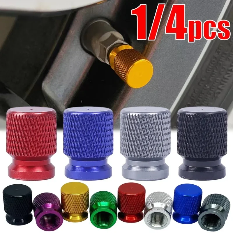 1/4pcs Aluminum Alloy Car Tire Valve Cap Car Dustproof Tire Cap Motorcycle Truck Bicycle Universal 12mm Valve Stem Auto Parts