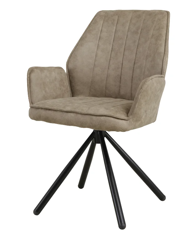

Swivel Base Metal Legs Leather Fabric Apartment Home Hotel Kitchen Meeting Room Revolving Dining Chair with