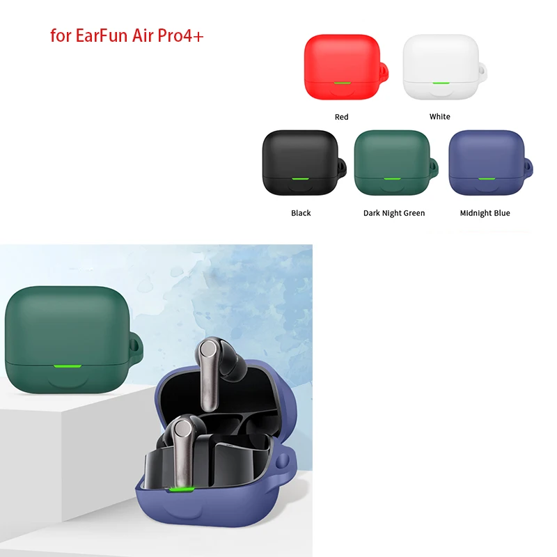New for EarFun Air Pro4+ Wireless Earbuds cover Silicone Soft case Compatible with for EarFun Air Pro4+ Shockproof Shell Case