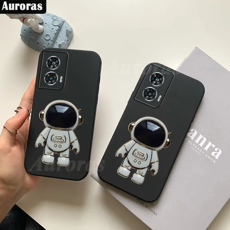 For Moto G85 G75 Case With Astronaut Kickstand Silicone Soft Shell For Moto Edge G Stylus 2024 50 Pro Fusion Ultra Cover Fundas