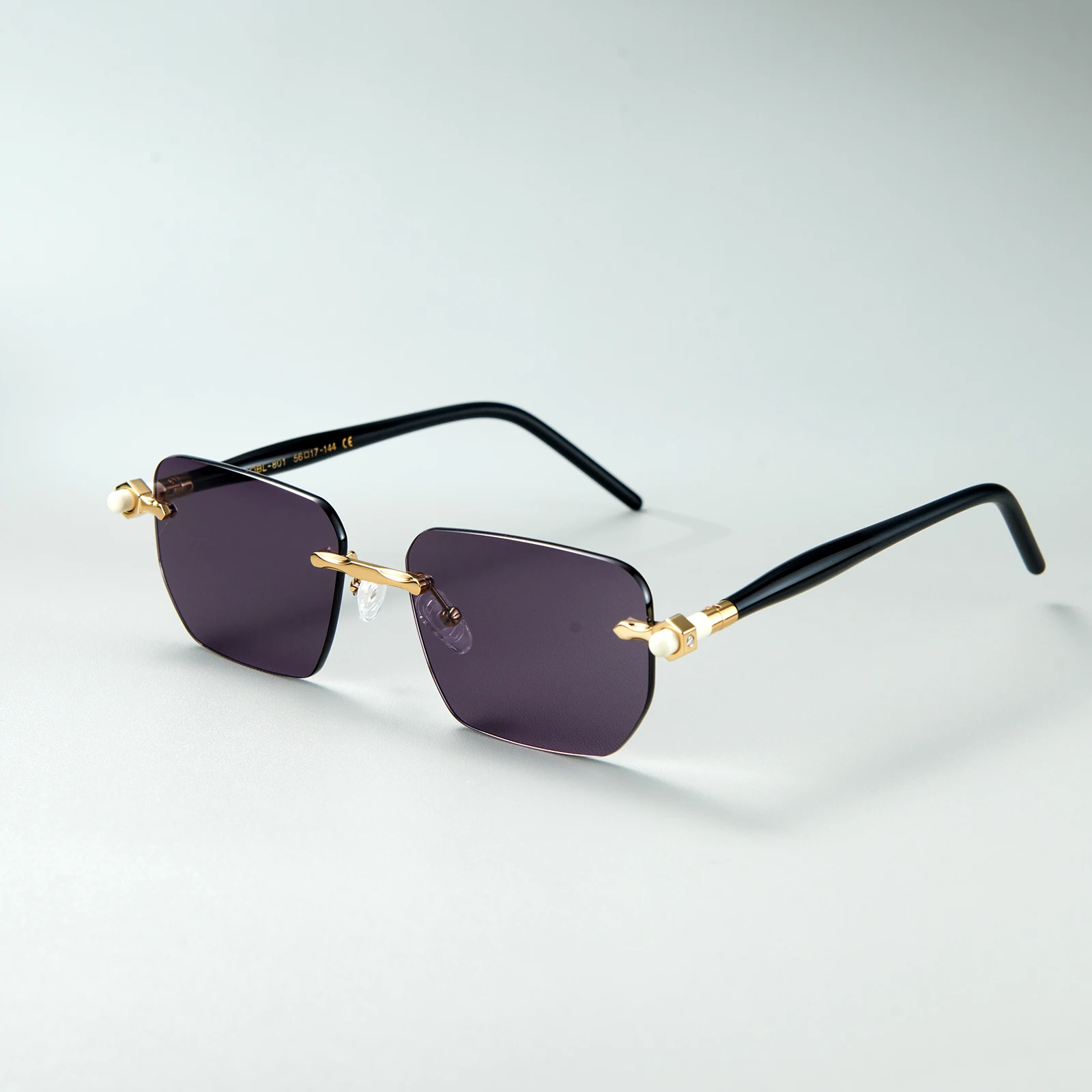 

OBLVLO Luxury Brands Men's Sunglasses Shiny Gold Rectangle Fashion Women Men Shades Small Square Sun Glasses 400UV Protection