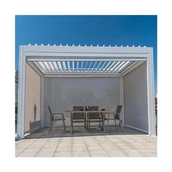 Zewnętrzna wodoodporna żaluzja Chowany regulowany dach Gazebos Ogród Bioklimatyczna pergola Baldachim Aluminiowa pergola zewnętrzna