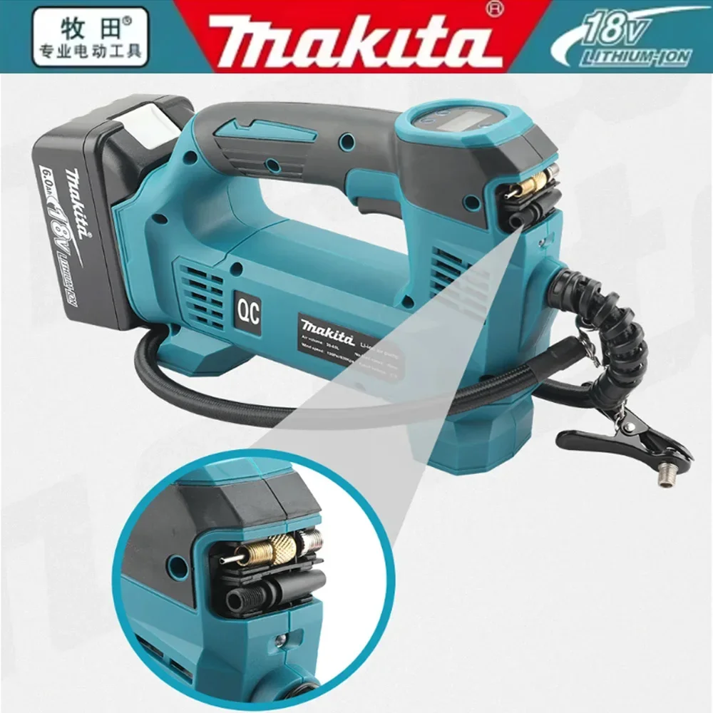 Makita DMP180Z 18V LXT® Lithium-ion Cordless Inflator French Valve Adapter Sports Ball Needle Conical Adapter Blue