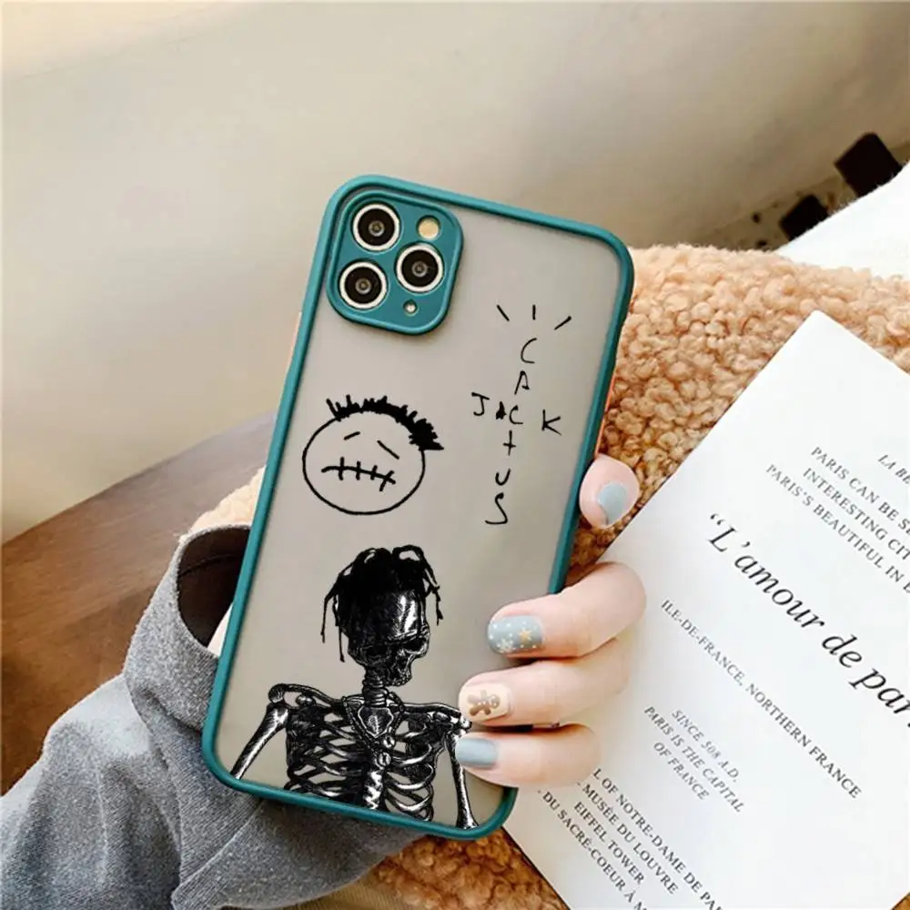 الفاخرة ترافيس سكوت الصبار جاك قضية الهاتف آيفون 16 15 14 11 12 13 برو ماكس X XS شفافة ماتي غطاء