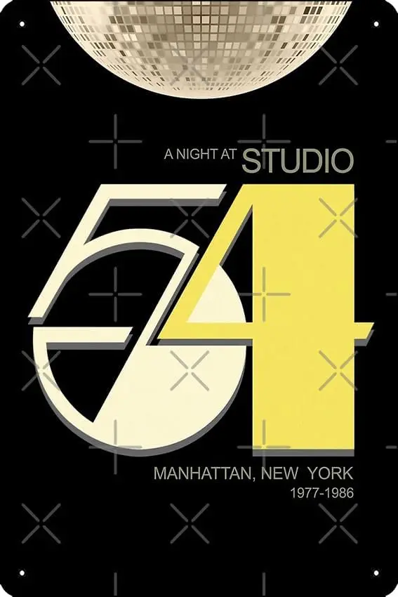 Studio 54 - Night Club - Discoteque Poster Metal Tin Sign 12 X 8 Inch Funny Man Cave Home Office Bar Decor