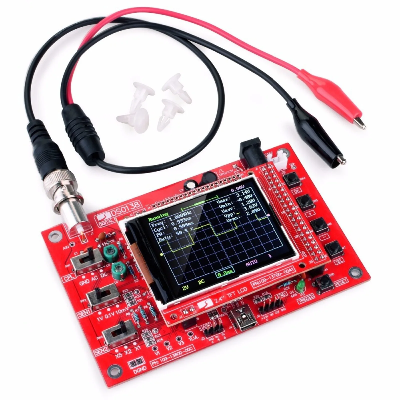 2.4in TFT LCD Digital Assembled DSO138 SMD Set Measuring Instruments Oscilloscope Kit STM32 Tester Welded Assembled DIY Module