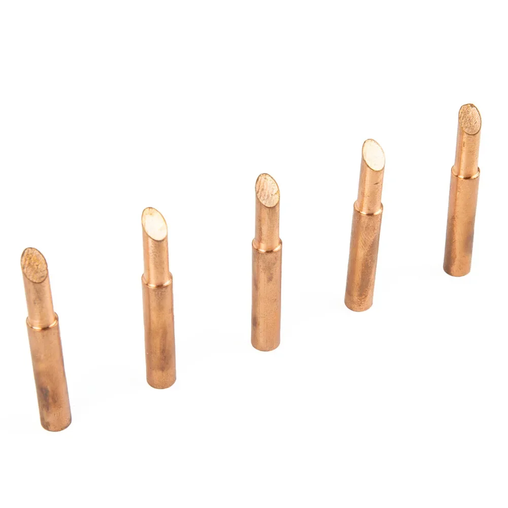 5pcs การประสาน Iron Tips 900M-T-5C หัวแร้งทองแดงบริสุทธิ์ตะกั่ว-ฟรี Workshop อุปกรณ์เครื่องมือเชื่อมบัดกรี