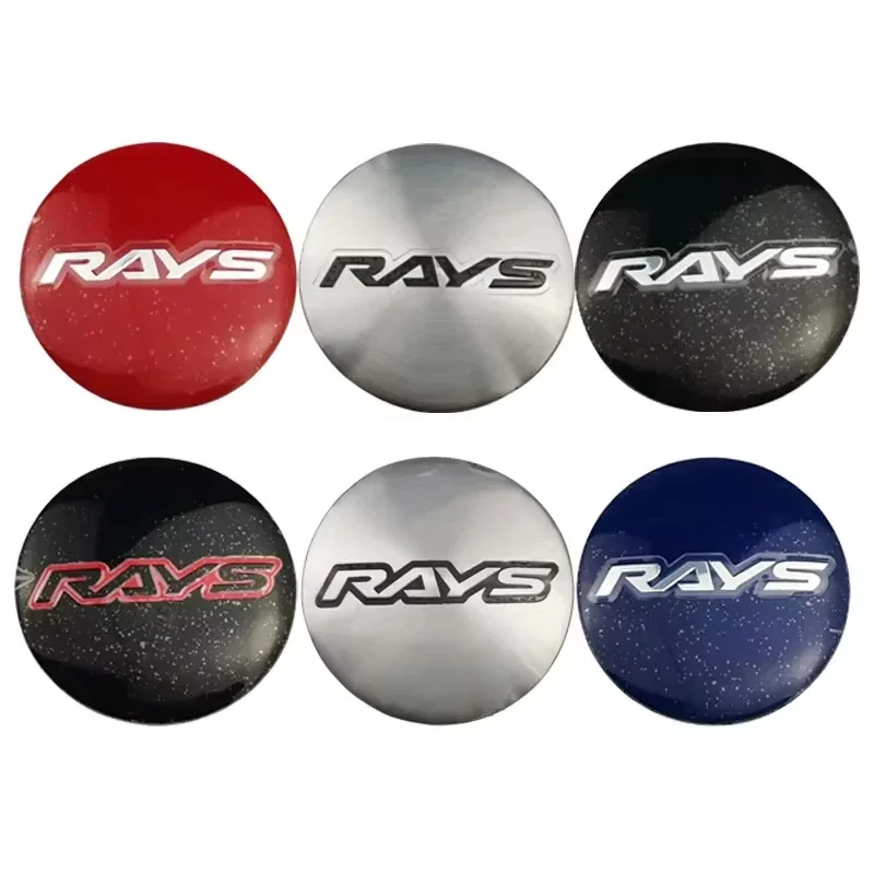 4PCS 56MM 60MM RAYS Emblem Universal Car Wheel Center Hub Caps Rim Cover For Honda Toyota KIA BMW Subaru Ford Skoda Nissan