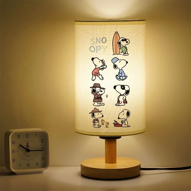 NEW Snoopy Cartoon Bedside Lamp Fun Student Fabric Table Lamp Simple Personality Creative Couple Men and Women Night Light Gift