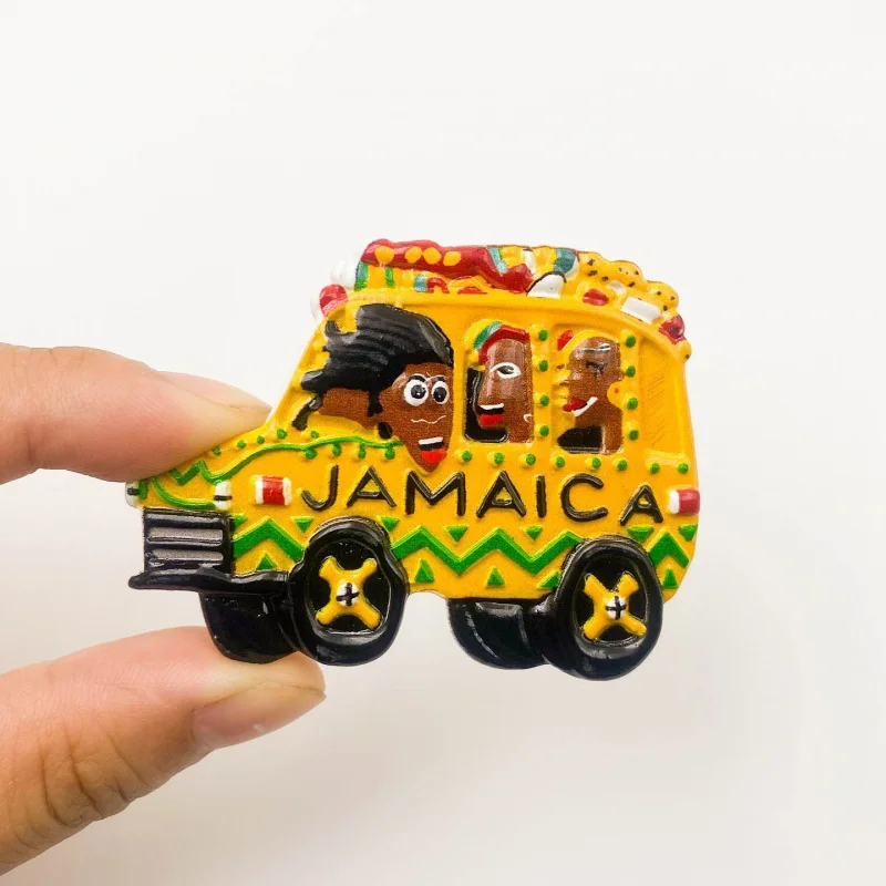 

Jamaica Local Bus Fridge Magnet 3D Resin Refrigerator Magnets Cute Home Decor Items Imanes para Refrigerador Souvenir Room Decor