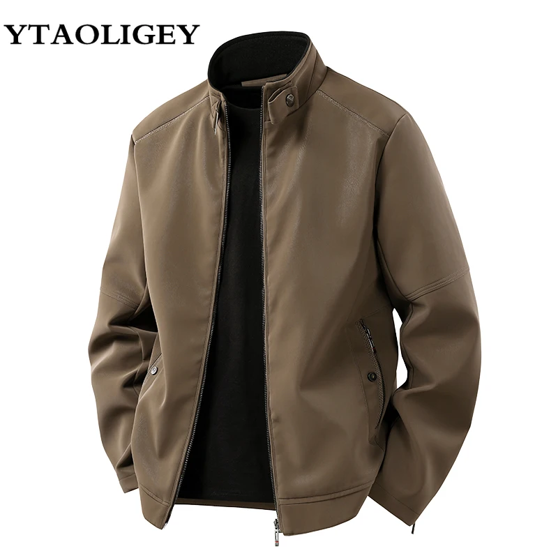 

Men Leather Jacket Bomber Jacket Mens Biker Motorcycle PU Baseball Jackets Plus Size 5XL Fashion Casual Jaqueta Masculina