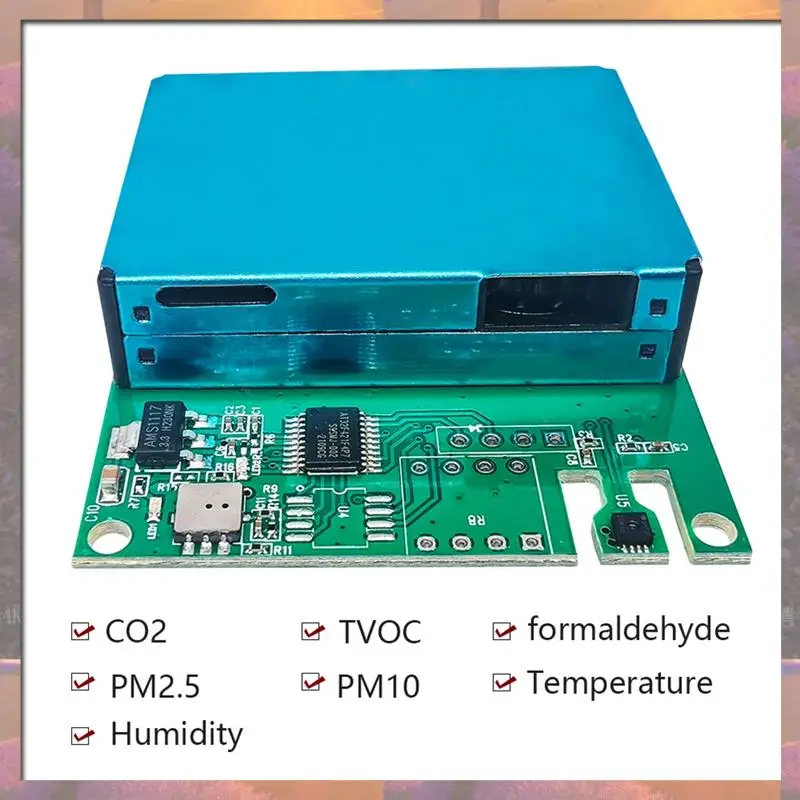 Лидер продаж, температура и влажность формальдегида CO2, TVOC PM2,5, датчик качества воздуха, выход RS485, M702B, простой в использовании (UART)