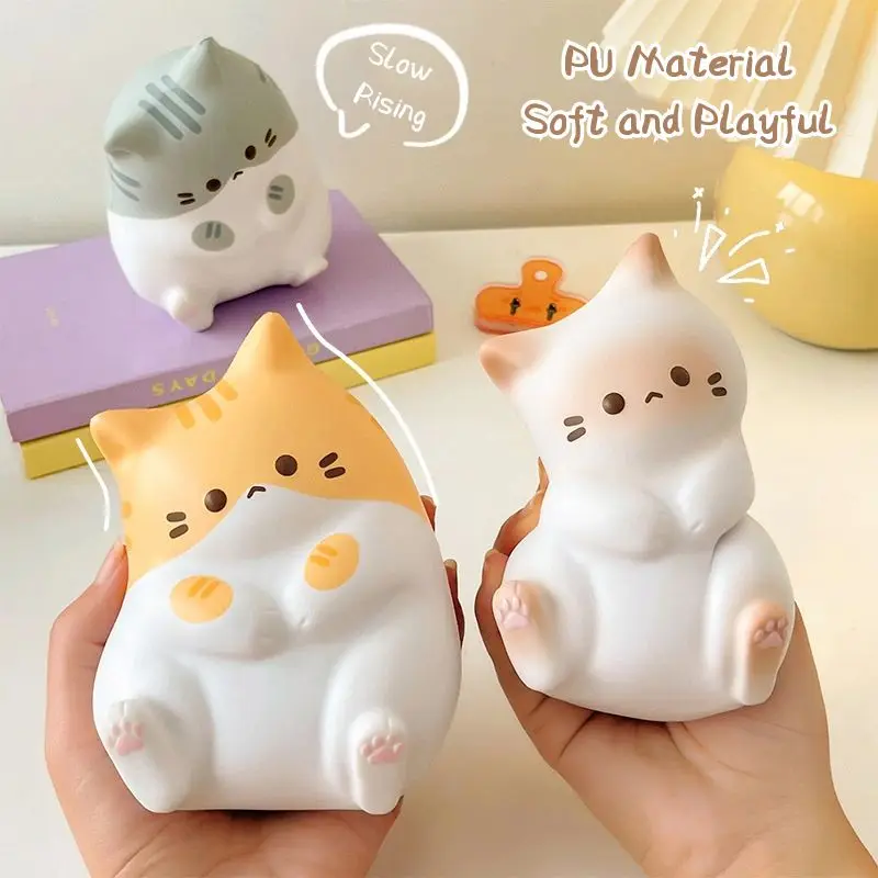 Kawaii Cat Stress Relief Squishy Toy PU Slow Rising Squeeze Antistress Ball Cartoon Table Ornaments Birthday Gift For Girls