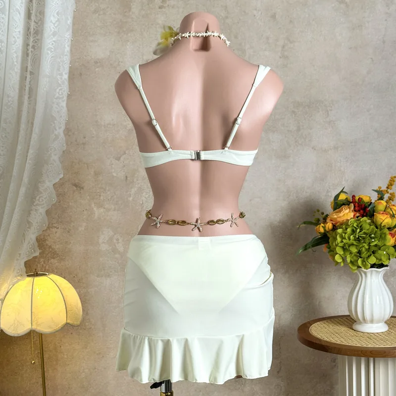 2026 Seksowne Bikini Damskie Stroje Kąpielowe Trzyczęściowe Kostiumy Plażowe Strój do Pływania Kostiumy Kąpielowe Brazylijskie Bikini Zestaw na Basen