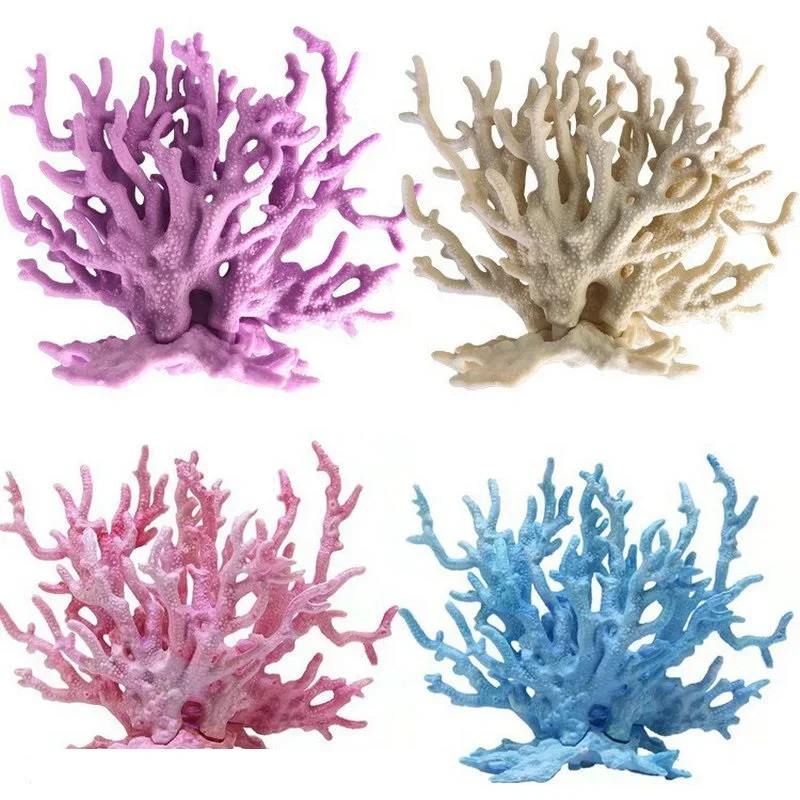 Artificial Coral Ornament,Resin Faux Coral Aquarium Decor White Coral Reef Decor Decorative Sea Coral Stony Coral Realistic Fish