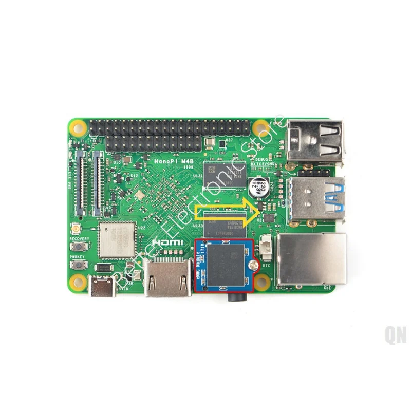 لوحة تطوير NanoPi M4B - دعم كاميرا مزدوجة RK3399 مع ذاكرة وصول عشوائي سعتها 2 جيجابايت، توسيع PCIe وتشغيل Android بدقة 4K ​