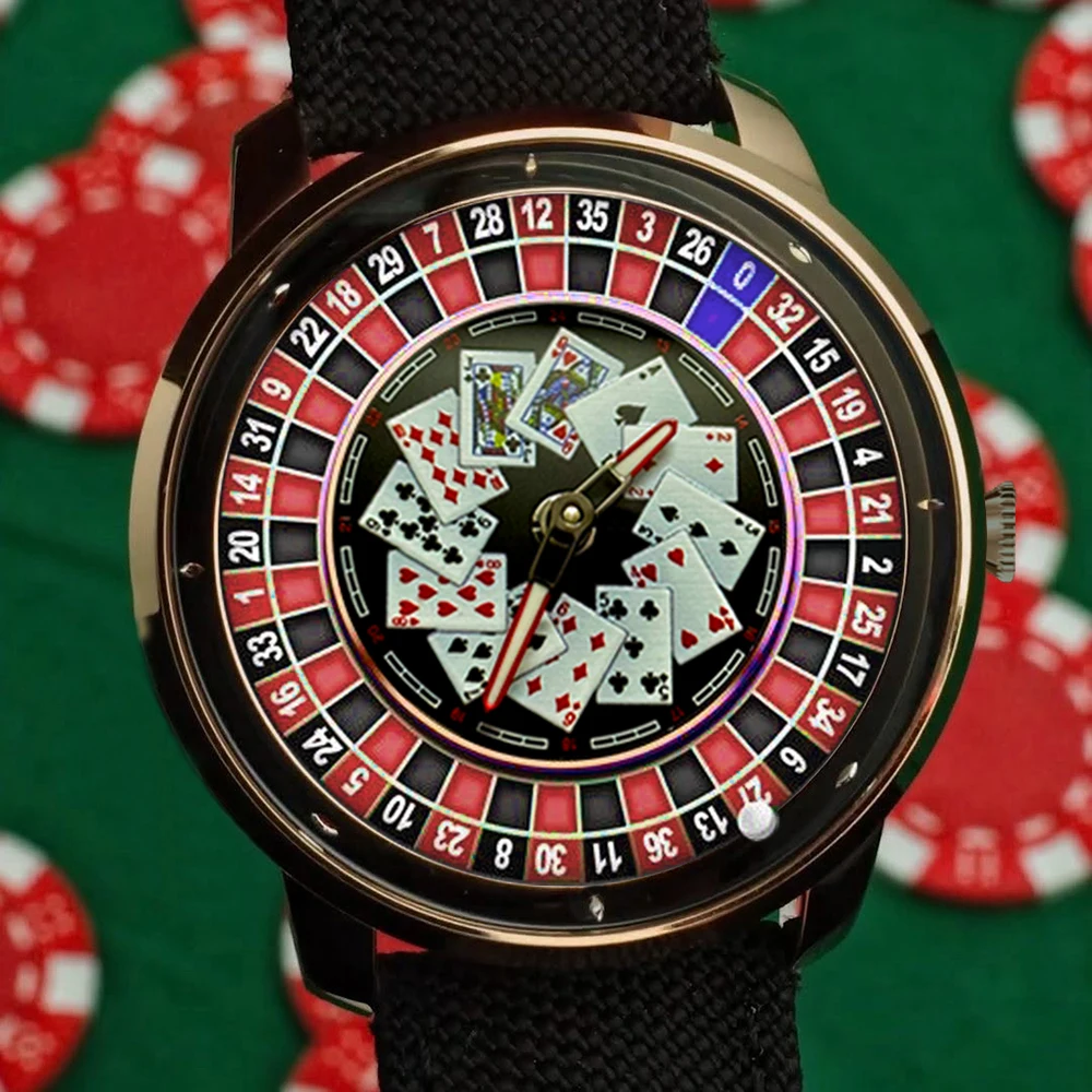 Richard New Mechanical Watch NH36 Sapphire Glass Rotating Dial Las Vegas Roulette Desktop Theme Automatic Watch Men Texas Holdem